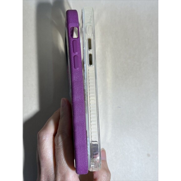 2 Of iPhone 12‎ Pro Max phone floral Case: Smartish Purple & Protect Onn Clear - Picture 3 of 5